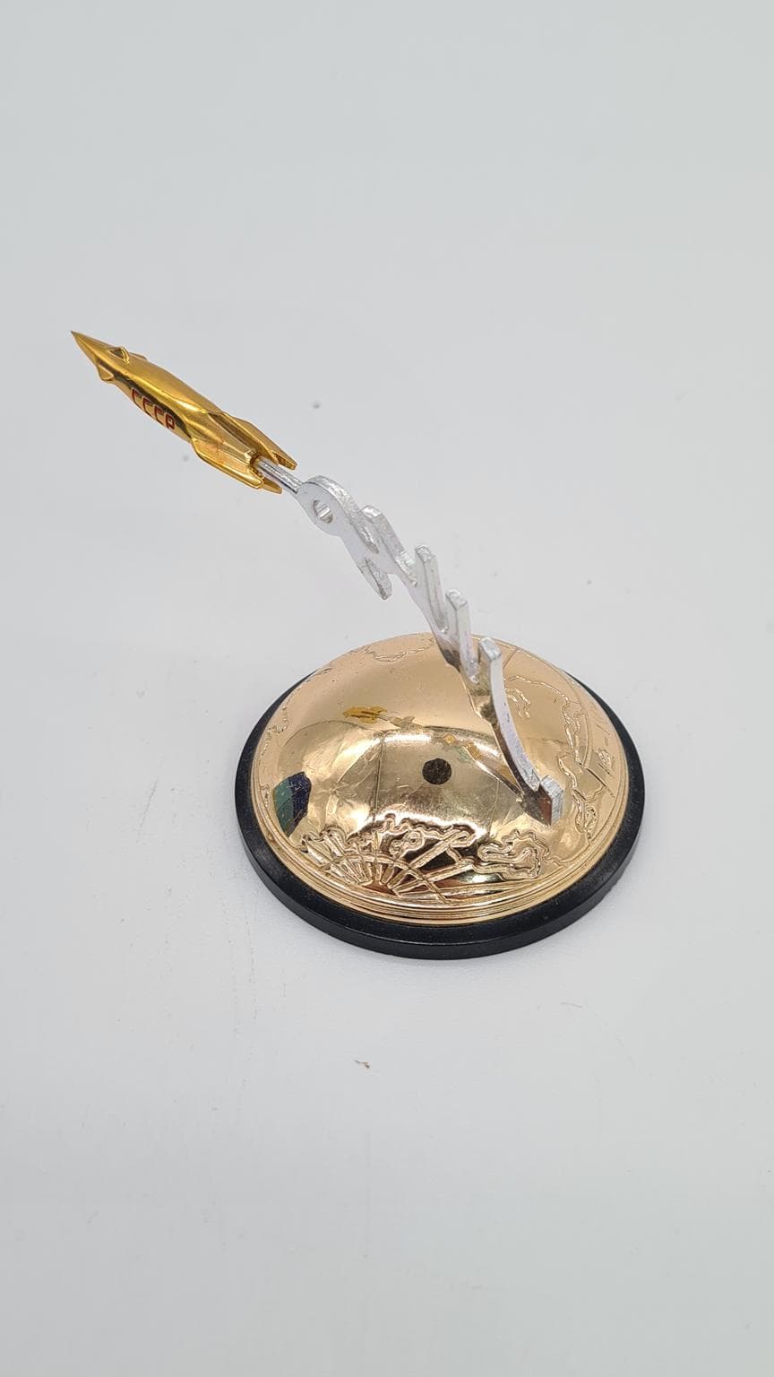 Rocket model Vostok, space age, golden, Russia, 1960s. - 185235