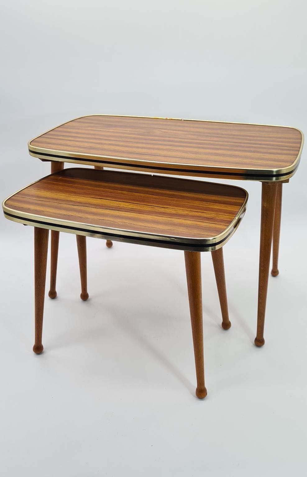 Set of nesting tables, brown, laminate, wood, Germany, 1970s. - 185330