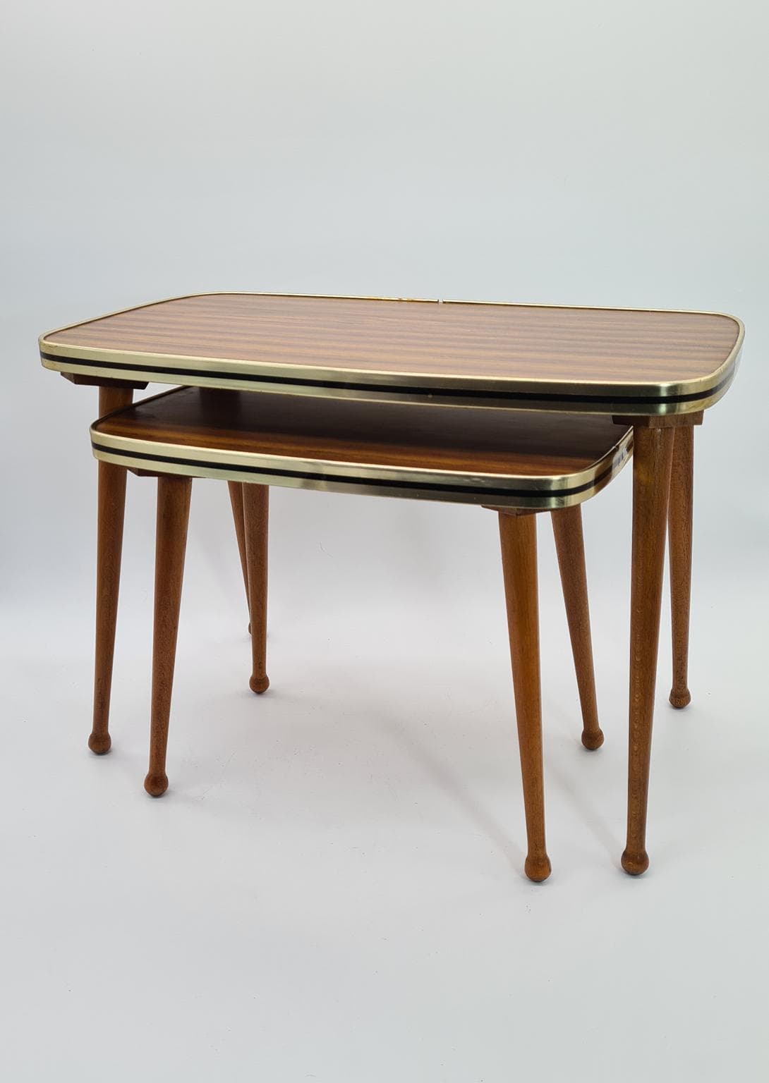 Set of nesting tables, brown, laminate, wood, Germany, 1970s. - 185332