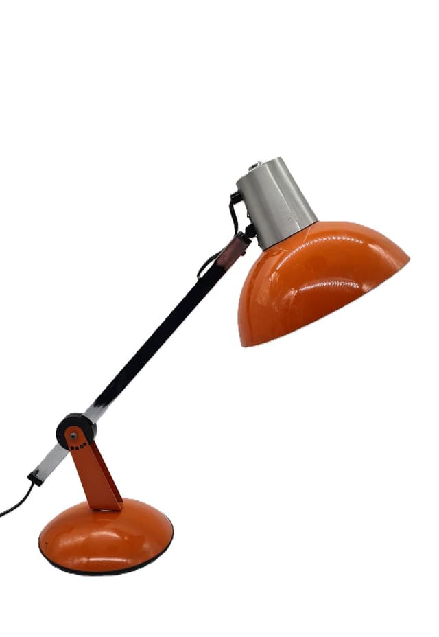 Lampa biurkowa, Space Age, pomarańczowy, metal, lata 70. - WYMIARY