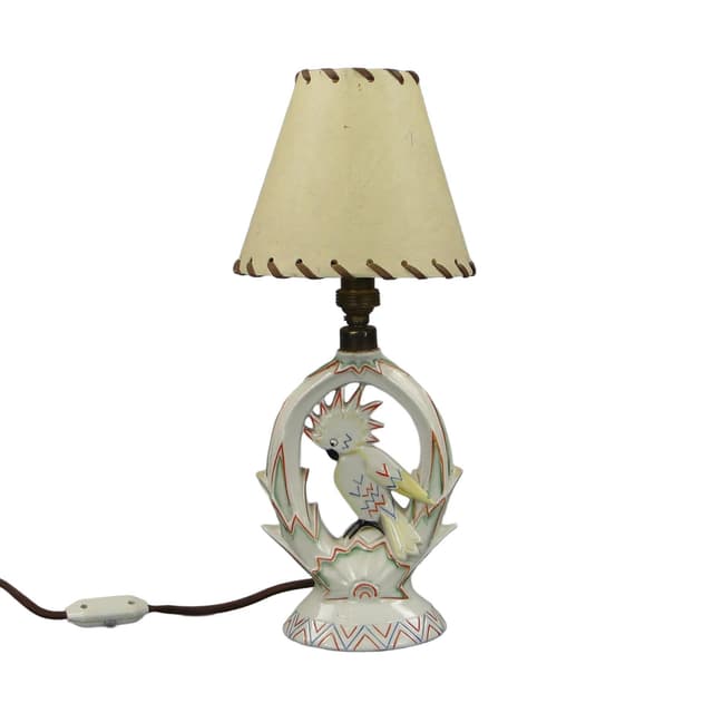 Table Lamp Art Deco, ivory white porcelain, Germany, 1920s - DIMENSION