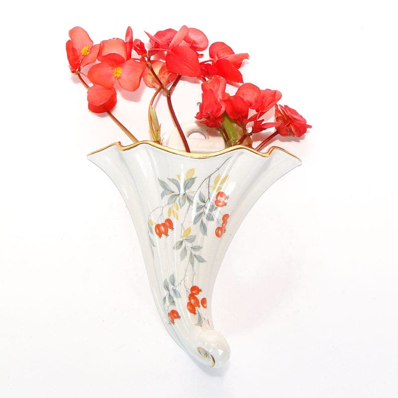 Wazon ścienny Art déco, porcelana multikolor, Ćmielów, Polska, lata 30. - 185411