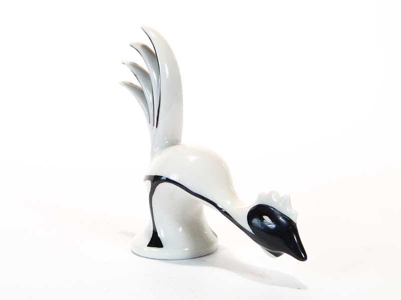 Figurine Rooster, white porcelain, by M. Naruszewicz, Ćmielów, Poland, 1950s. - 185416