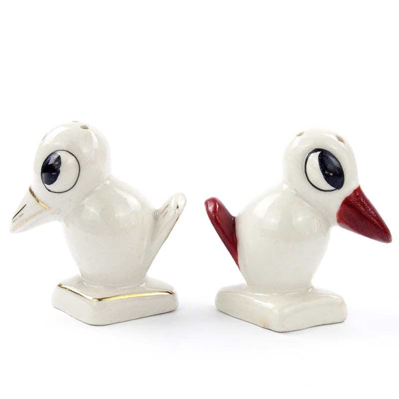 Para solniczek Bociany, Art déco, biel kości słoniowej, porcelana, Ćmielów, Polska, lata 20. - 185469