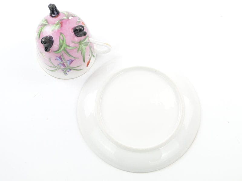 Filiżanka do mokki z talerzykiem, Secesja, multikolor, porcelana, Austria, lata 90. XIX w. - 185546