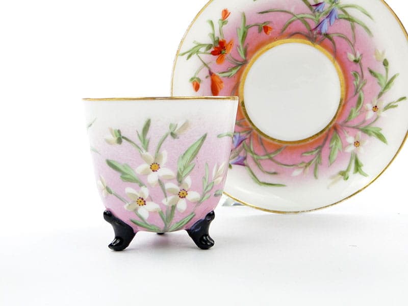 Filiżanka do mokki z talerzykiem, Secesja, multikolor, porcelana, Austria, lata 90. XIX w. - 185544