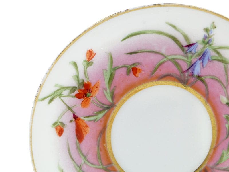 Filiżanka do mokki z talerzykiem, Secesja, multikolor, porcelana, Austria, lata 90. XIX w. - 185543