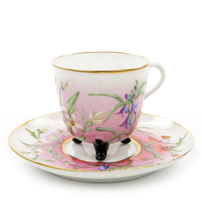 Filiżanka do mokki z talerzykiem, Secesja, multikolor, porcelana, Austria, lata 90. XIX w. - 185551