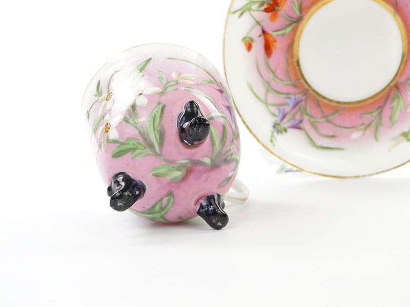 Filiżanka do mokki z talerzykiem, Secesja, multikolor, porcelana, Austria, lata 90. XIX w. - 185545