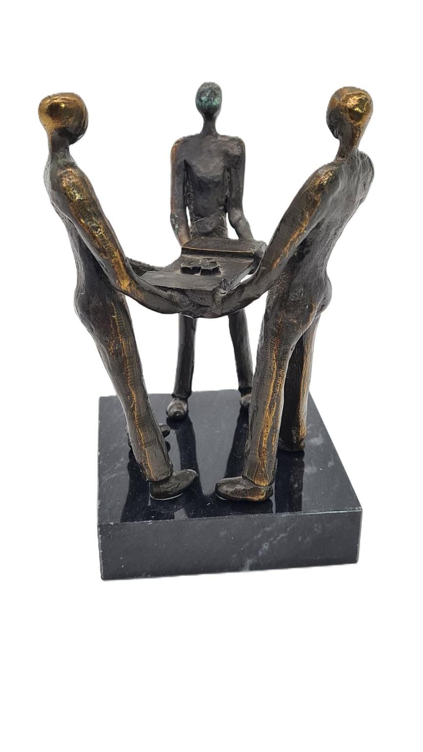 Rzeźba z brązu – Holandia 2000 | Figurka symboliczna | 13 cm