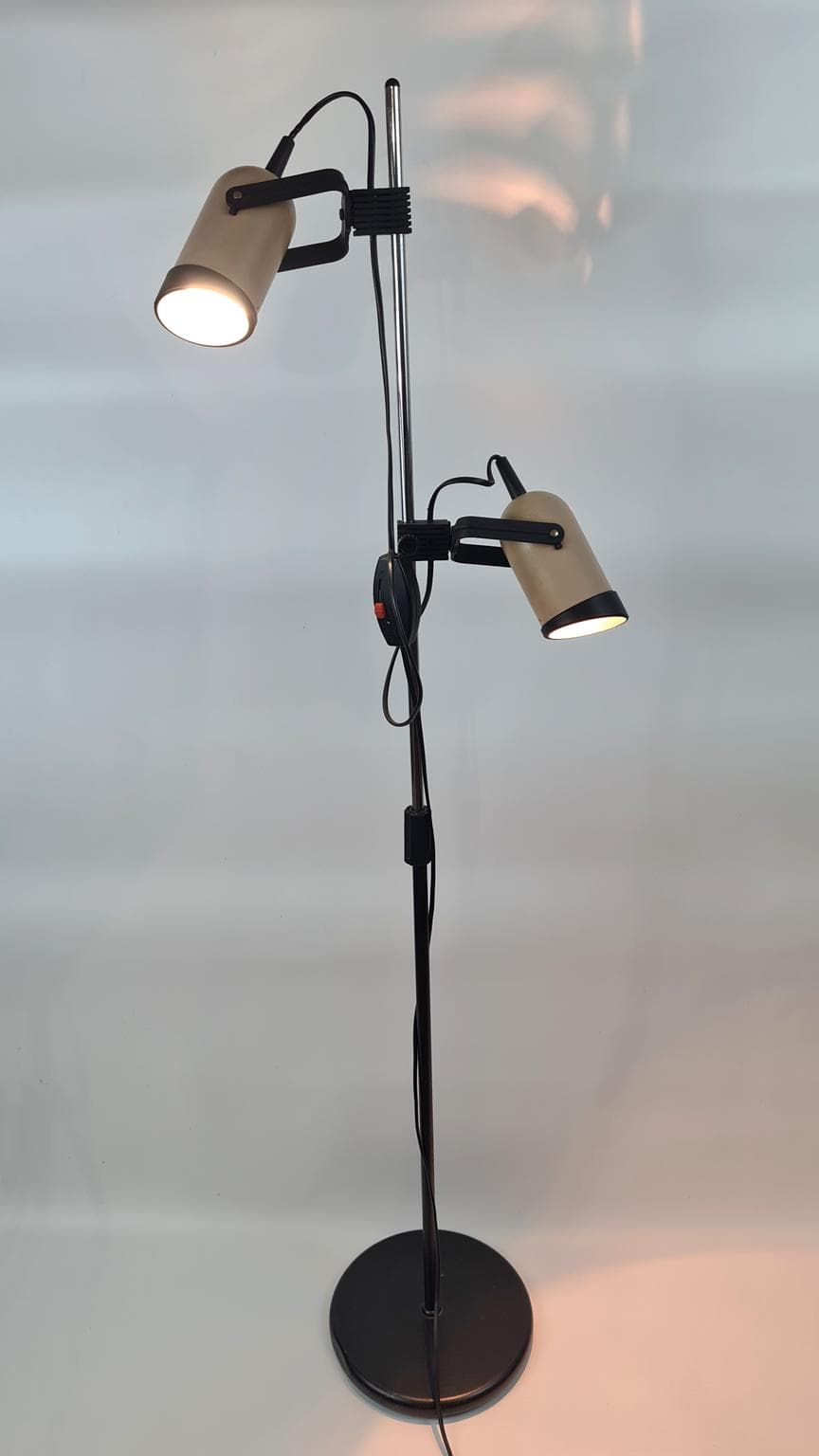 Lampa podłogowa vintage | 2 regulowane reflektory | chrom | lata 70/80 - 185737