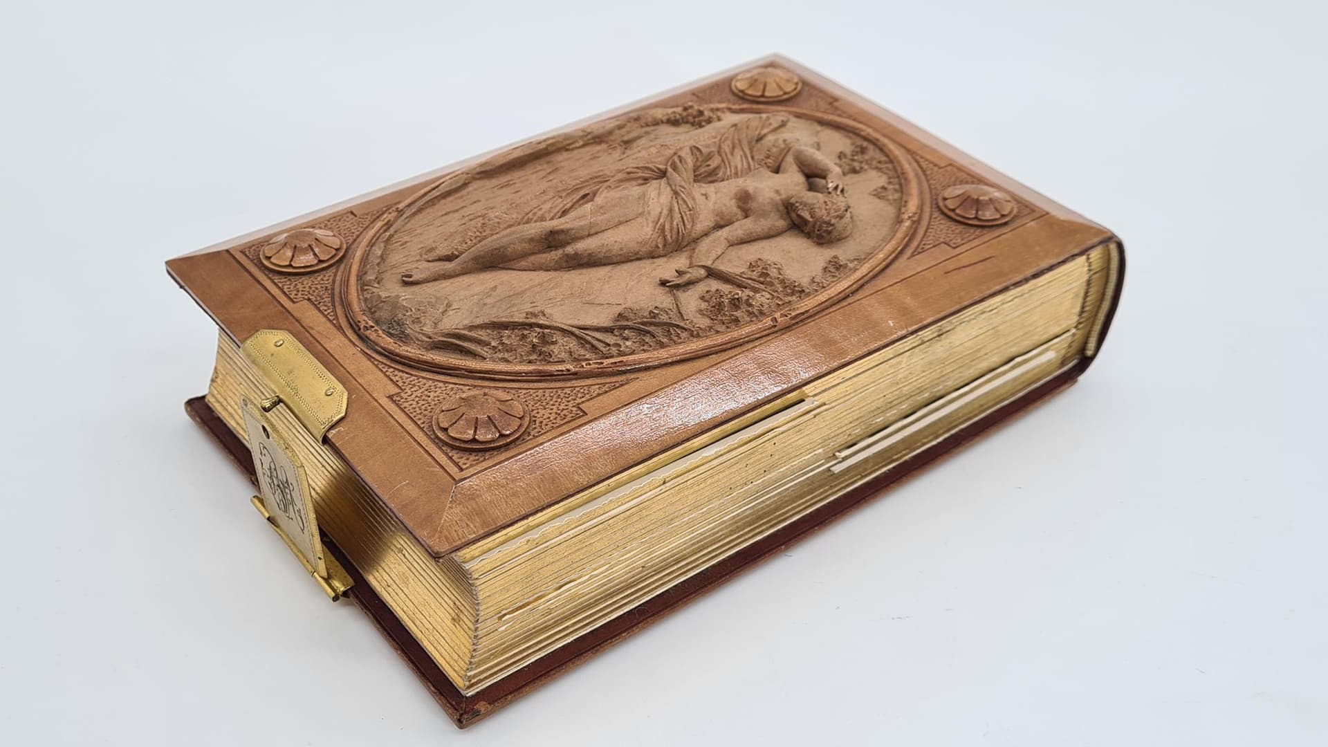 Antyczny album fotograficzny z reliefową drewnianą okładką | ok. 80 zdjęć | okres powojenny - 185784