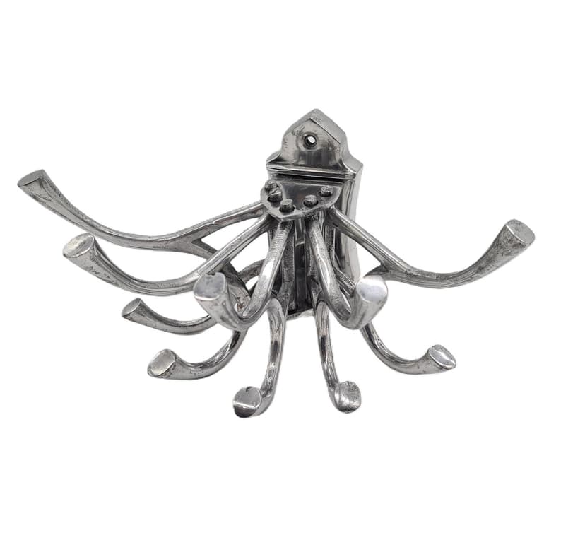 Vintage wieszak ścienny z aluminium | regulowane ramiona | styl industrial / mid-century