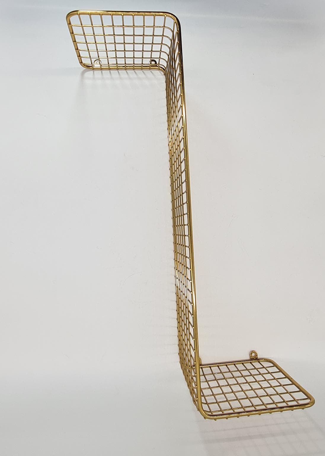 Złota półka ścienna z metalowej siatki - 185833