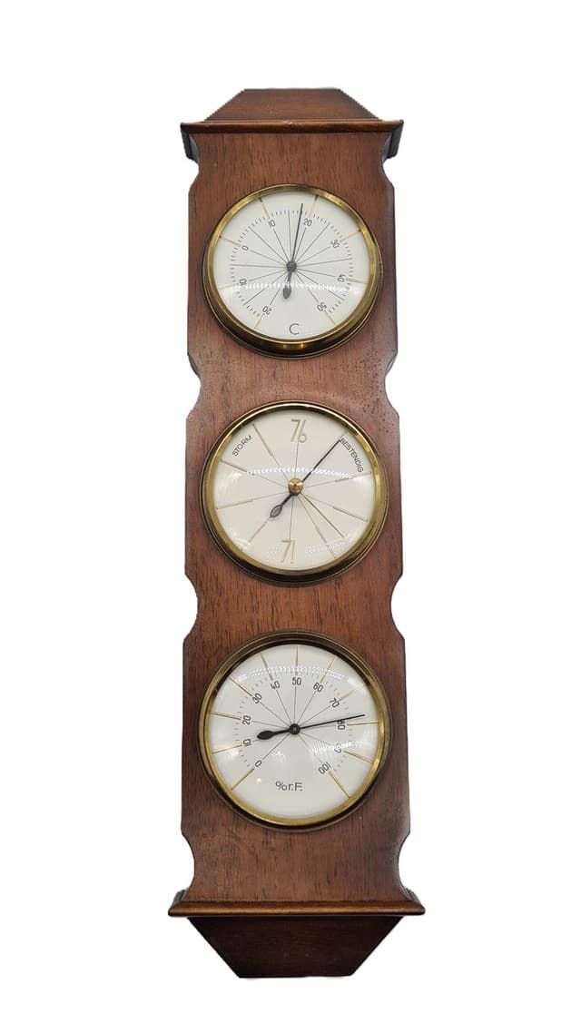 Vintage stacja meteorologiczna – barometr • termometr • higrometr | 45 cm - WYMIARY