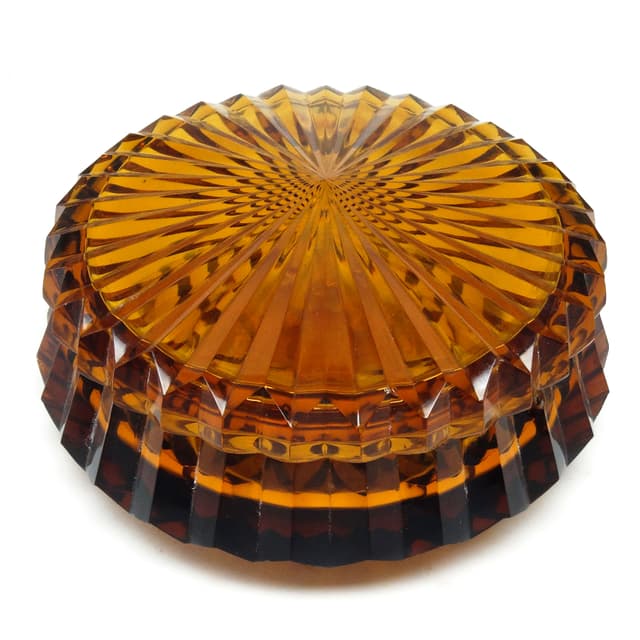 Art Deco bonbonniere, crystal, Moser, Czechoslovakia, 1930s. - DIMENSION