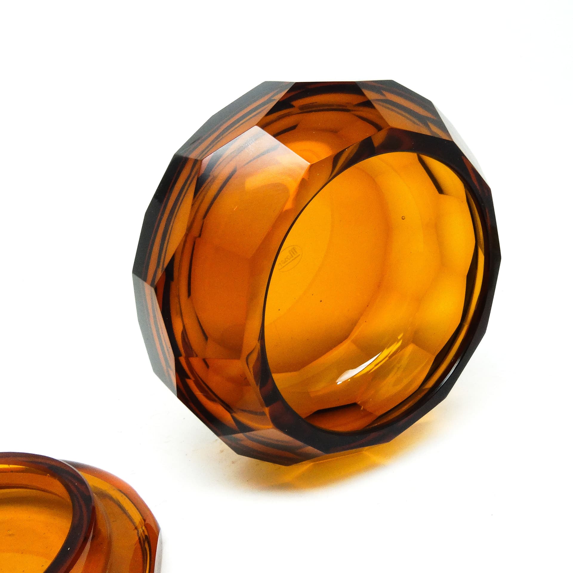 Bomboniera Art Deco, kryształ miodowy, Moser, Czechosłowacja, lata 30. - 186143