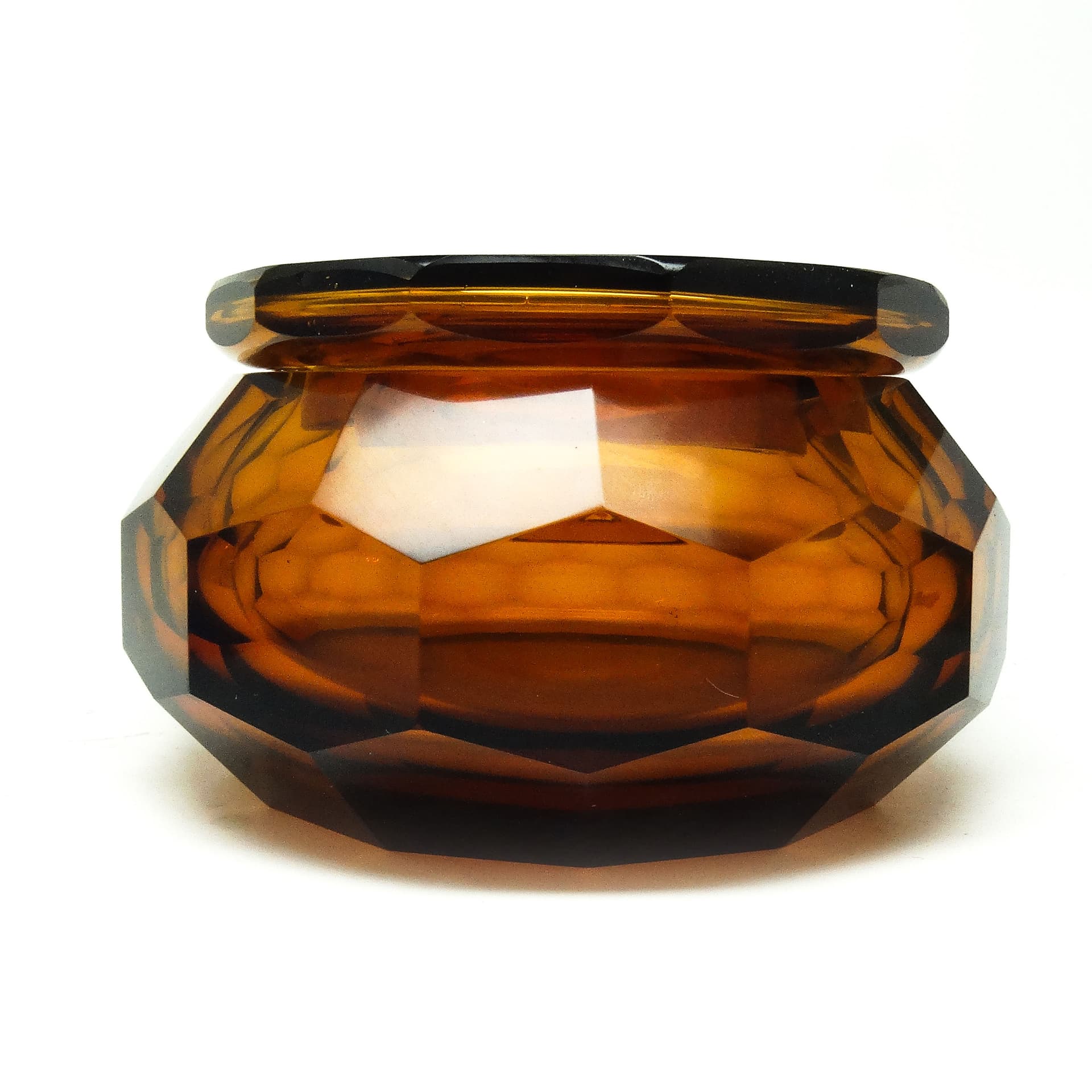 Bomboniera Art Deco, kryształ miodowy, Moser, Czechosłowacja, lata 30. - 186141