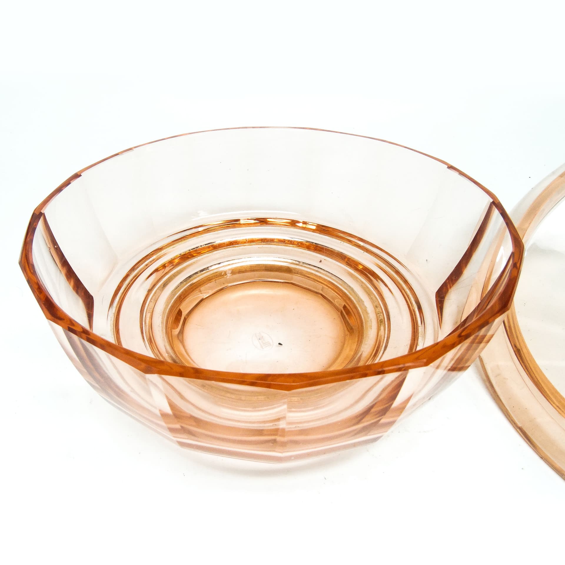 Bomboniera Art Deco, kryształ rozalinowy, Moser, Czechosłowacja, lata 30. - 186164