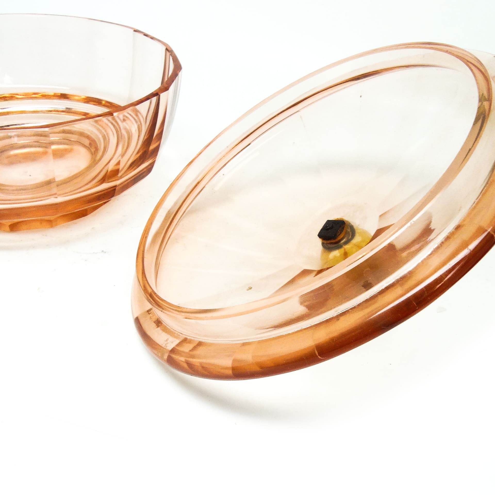 Bomboniera Art Deco, kryształ rozalinowy, Moser, Czechosłowacja, lata 30. - 186160