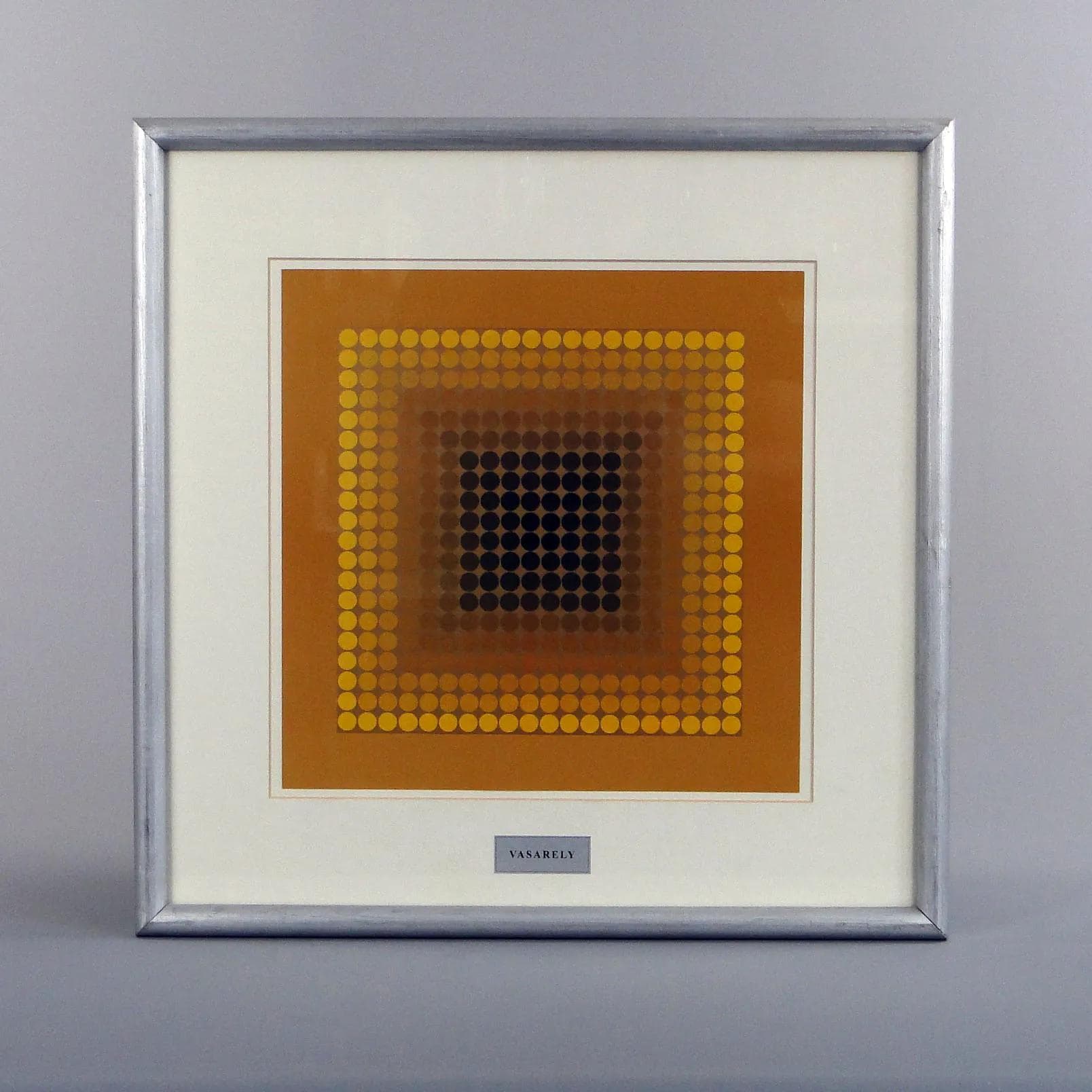 Op-art print, multicolor, paper, by V. Vasarely, France, 1970s - 13047