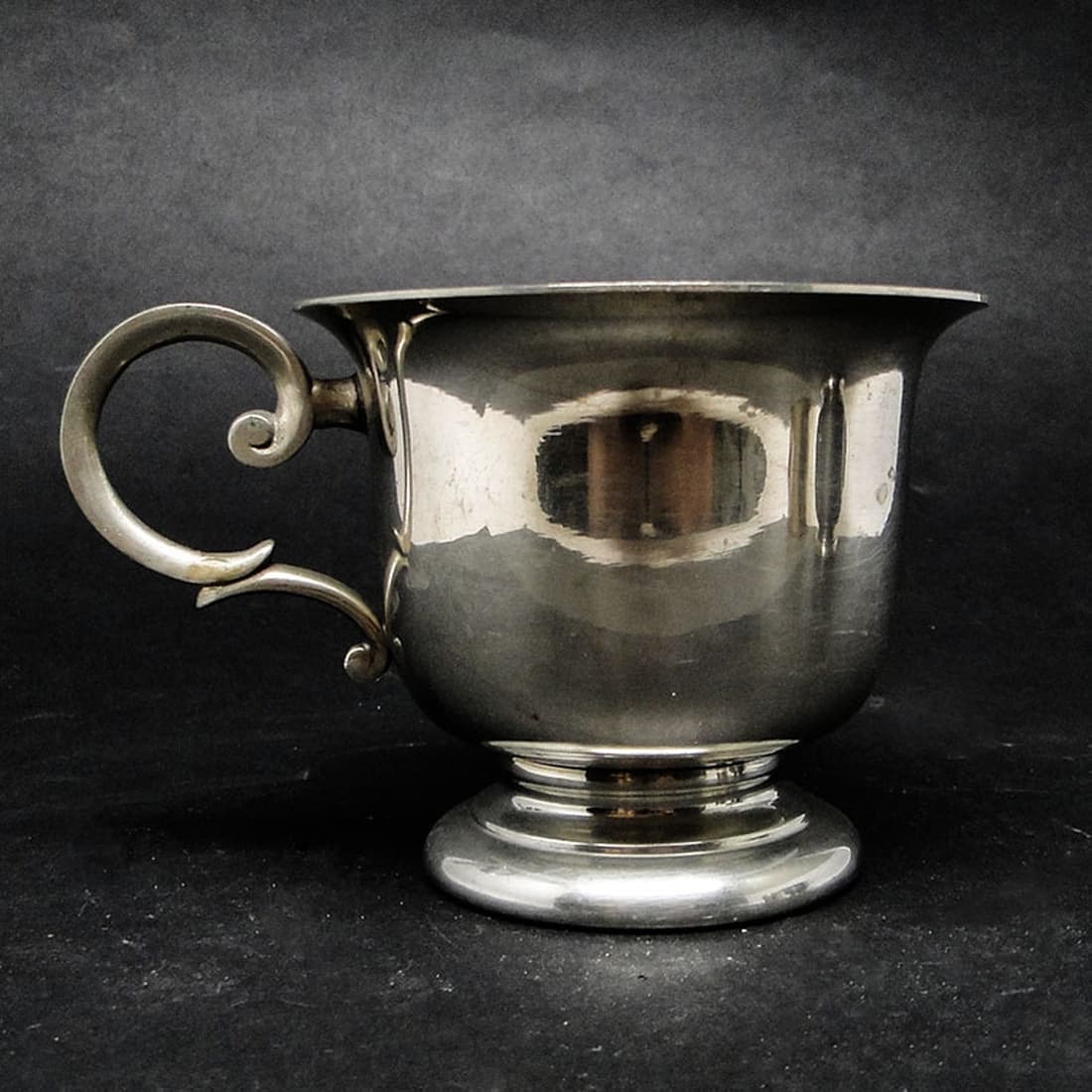 Art Deco bouillon cup, silver-plated brass, Fraget, Poland, 1950s. - 186272