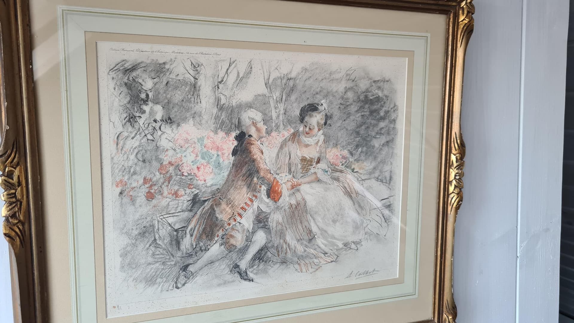 Para grafik Albert Calbet – Francja ok. 1910 | sygnowane | antyki - 186389