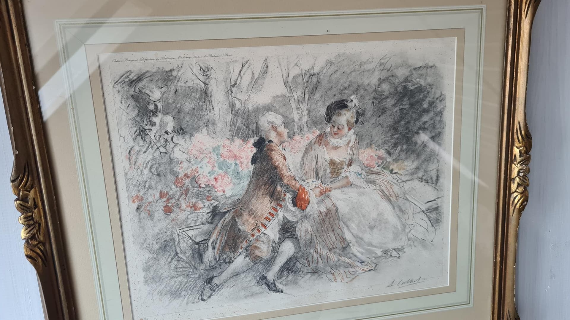 Para grafik Albert Calbet – Francja ok. 1910 | sygnowane | antyki - 186395