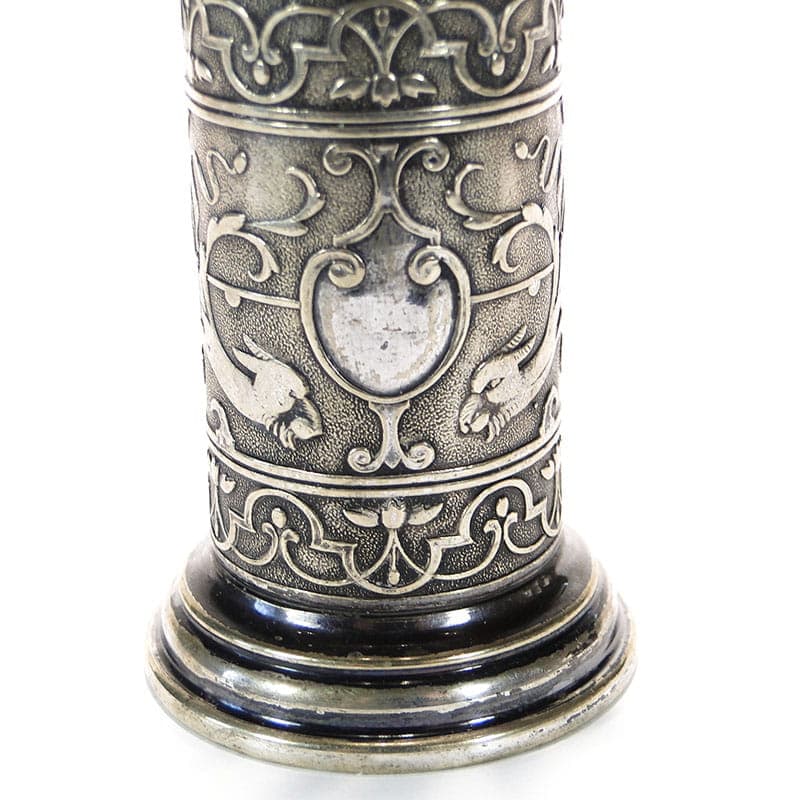 Postument na wykałaczki eklektyczny, srebro mosiądz, Polska, XIX w. - 186480