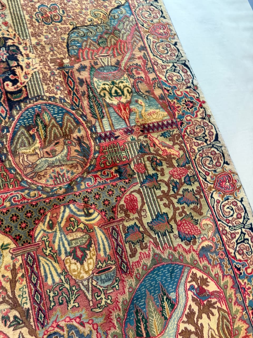 Dywan Kaschmar figuralny 385x290 cm, multikolor, wełna, Iran - 186540