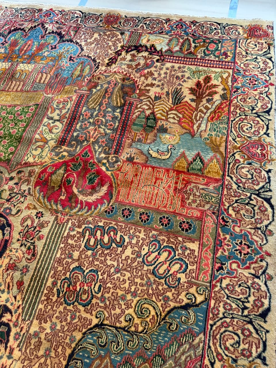 Dywan Kaschmar figuralny 385x290 cm, multikolor, wełna, Iran - 186548