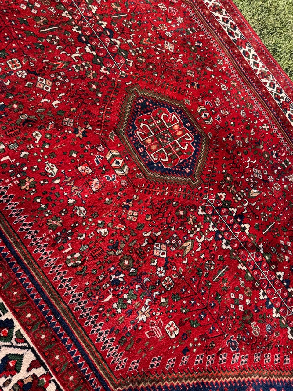 Dywan Indo Abadeh 295x195 cm, czerwony, wełna, Indie, lata 90. - 186564