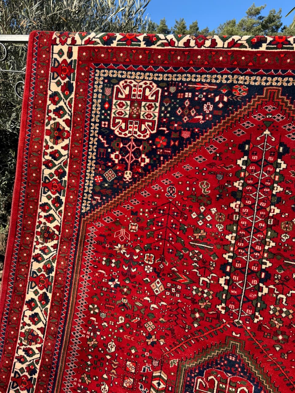 Dywan Indo Abadeh 295x195 cm, czerwony, wełna, Indie, lata 90. - 186563