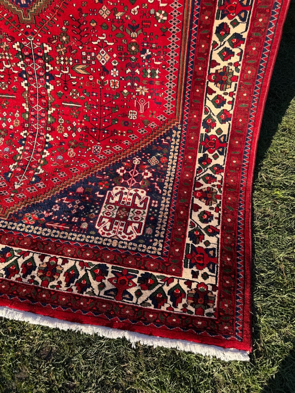 Dywan Indo Abadeh 295x195 cm, czerwony, wełna, Indie, lata 90. - 186556