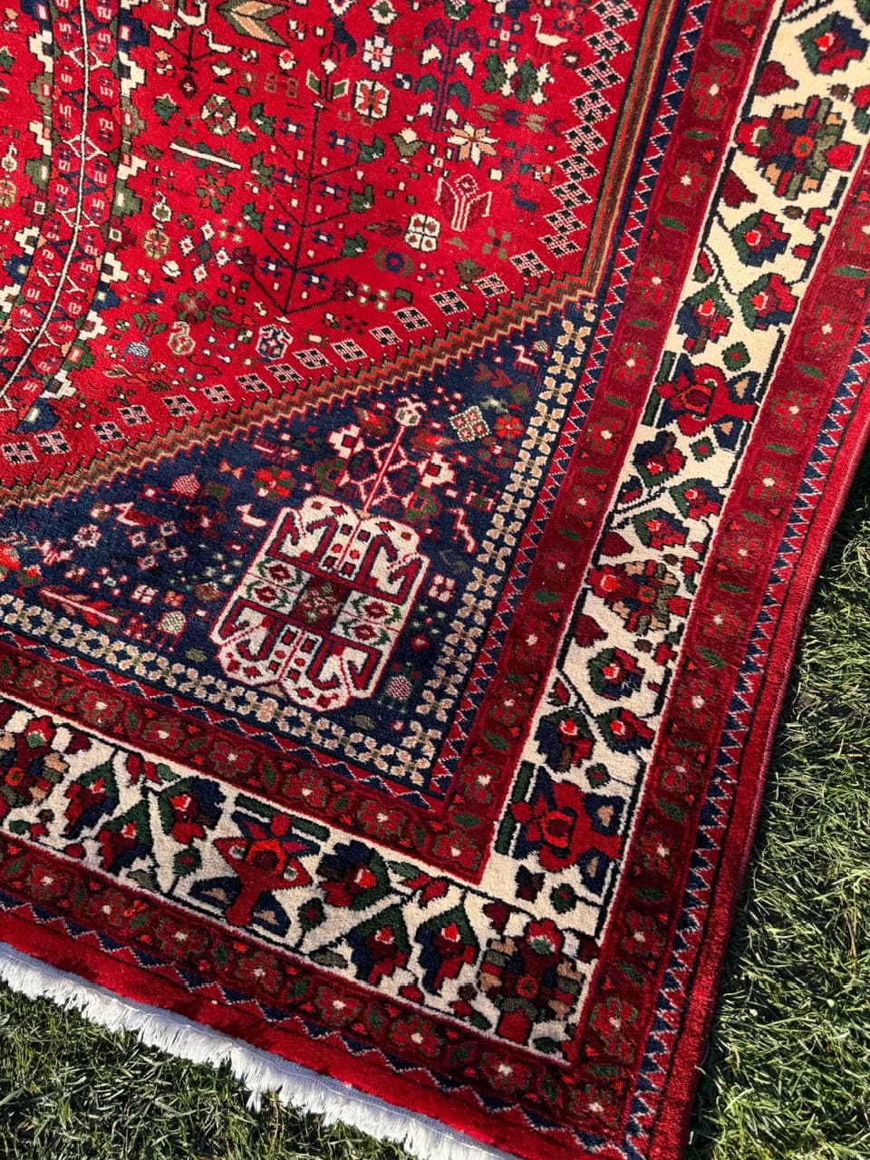 Dywan Indo Abadeh 295x195 cm, czerwony, wełna, Indie, lata 90. - 186553