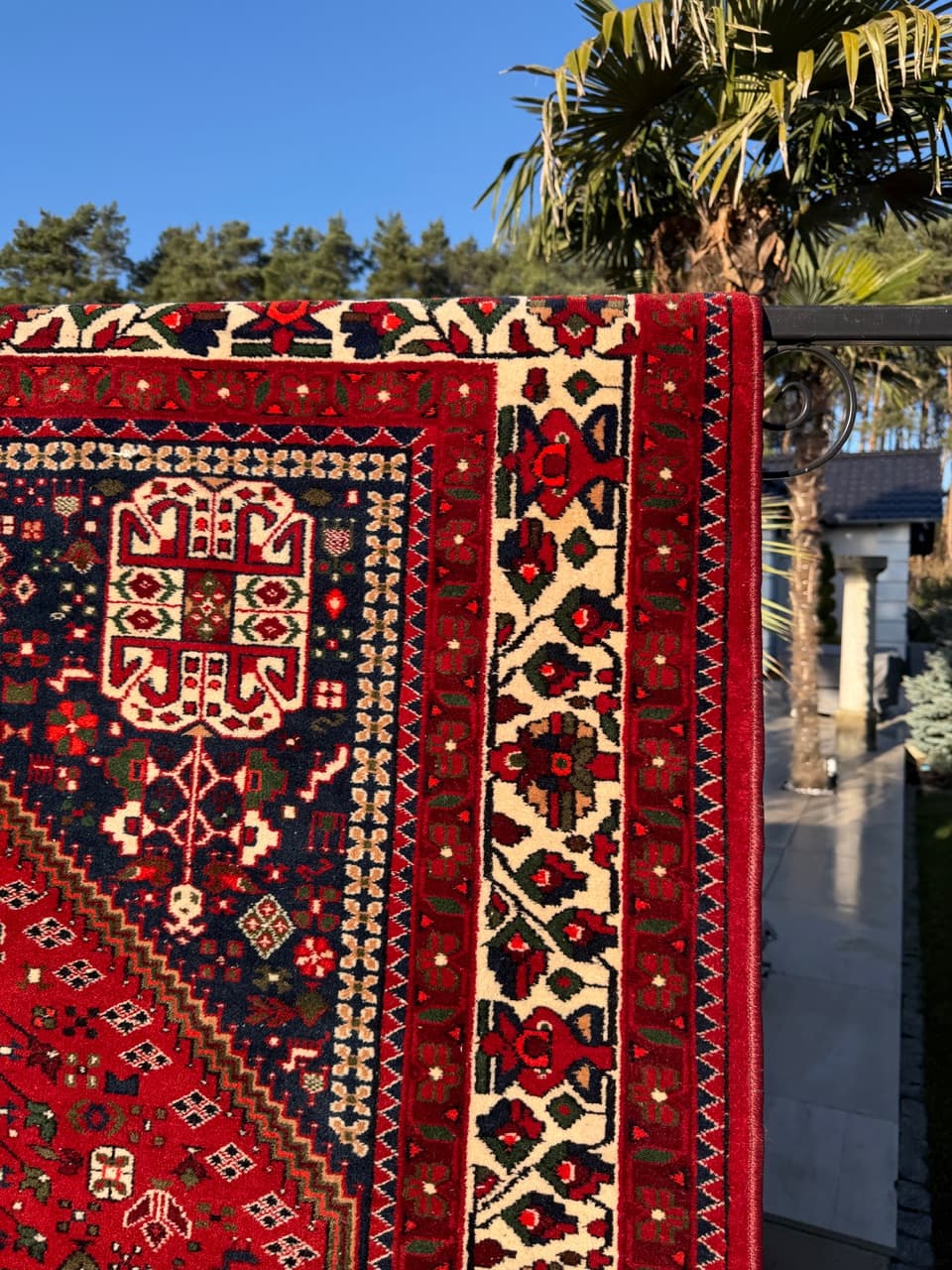 Dywan Indo Abadeh 295x195 cm, czerwony, wełna, Indie, lata 90. - 186555