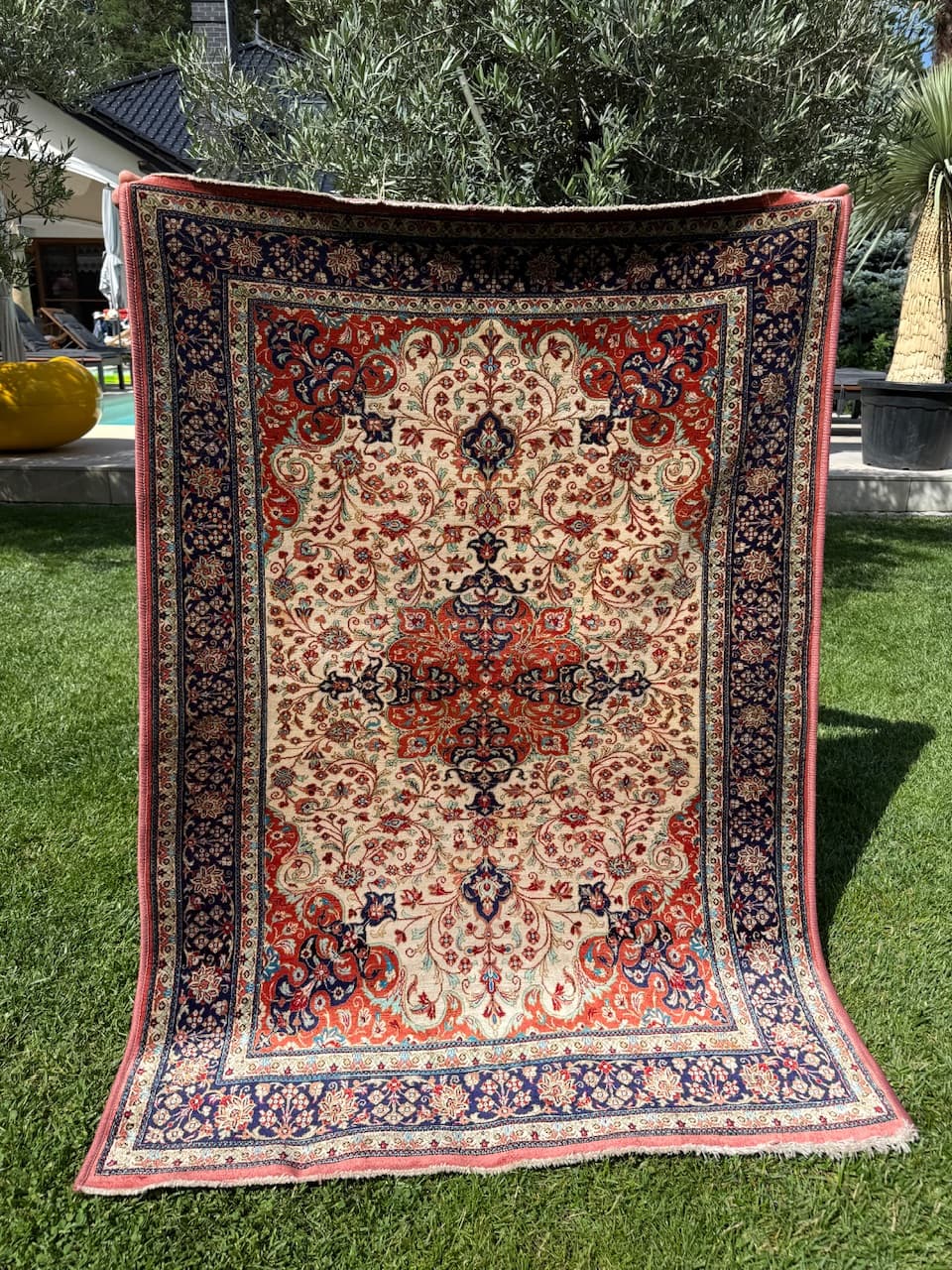 Dywan Ghoum/Qom 145x105 cm, beżowy, jedwab, Iran, lata 90. - 186595