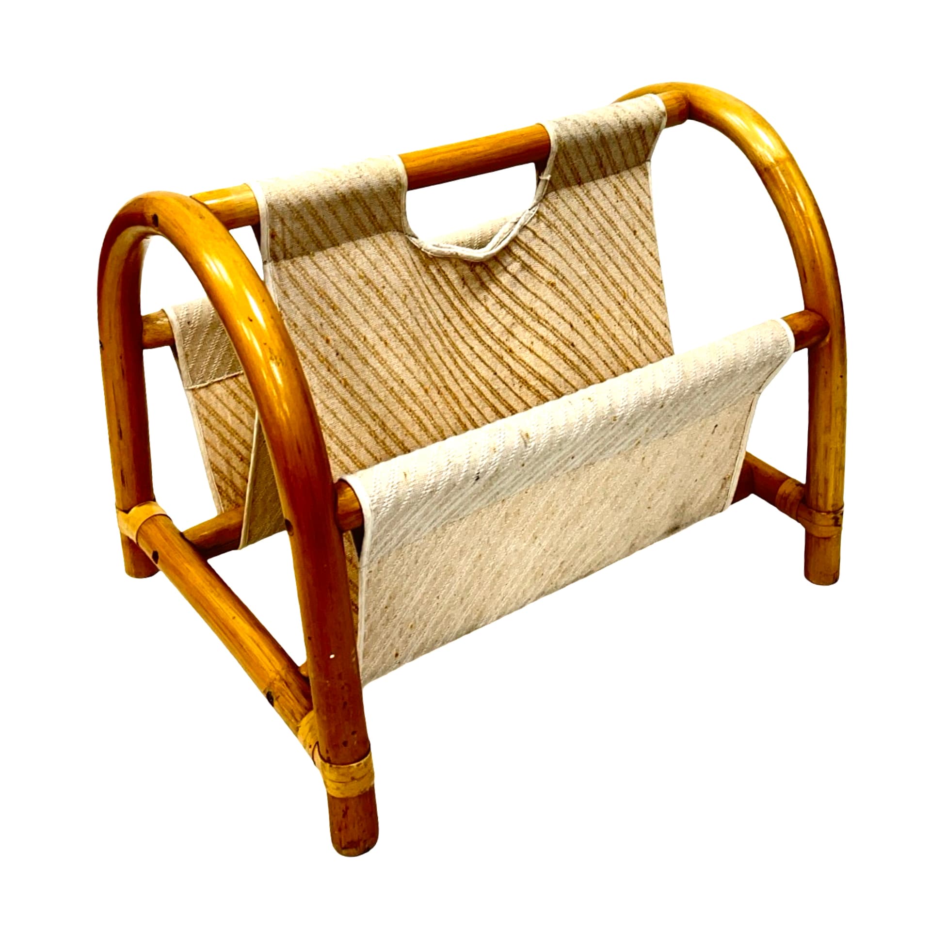 Gazetnik boho, brązowy jasny, bambus, Dania, lata 70. - 186771