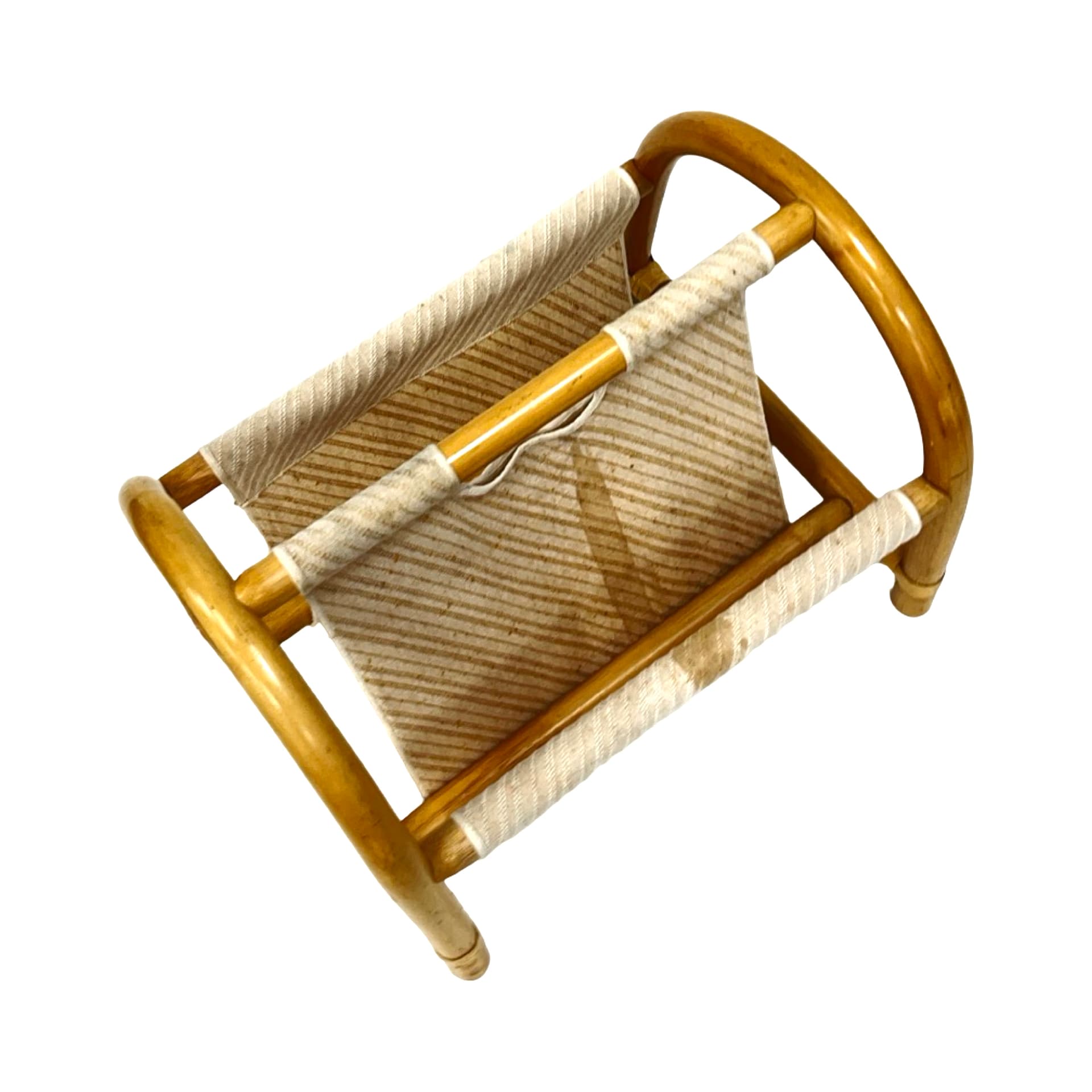 Gazetnik boho, brązowy jasny, bambus, Dania, lata 70. - 186775