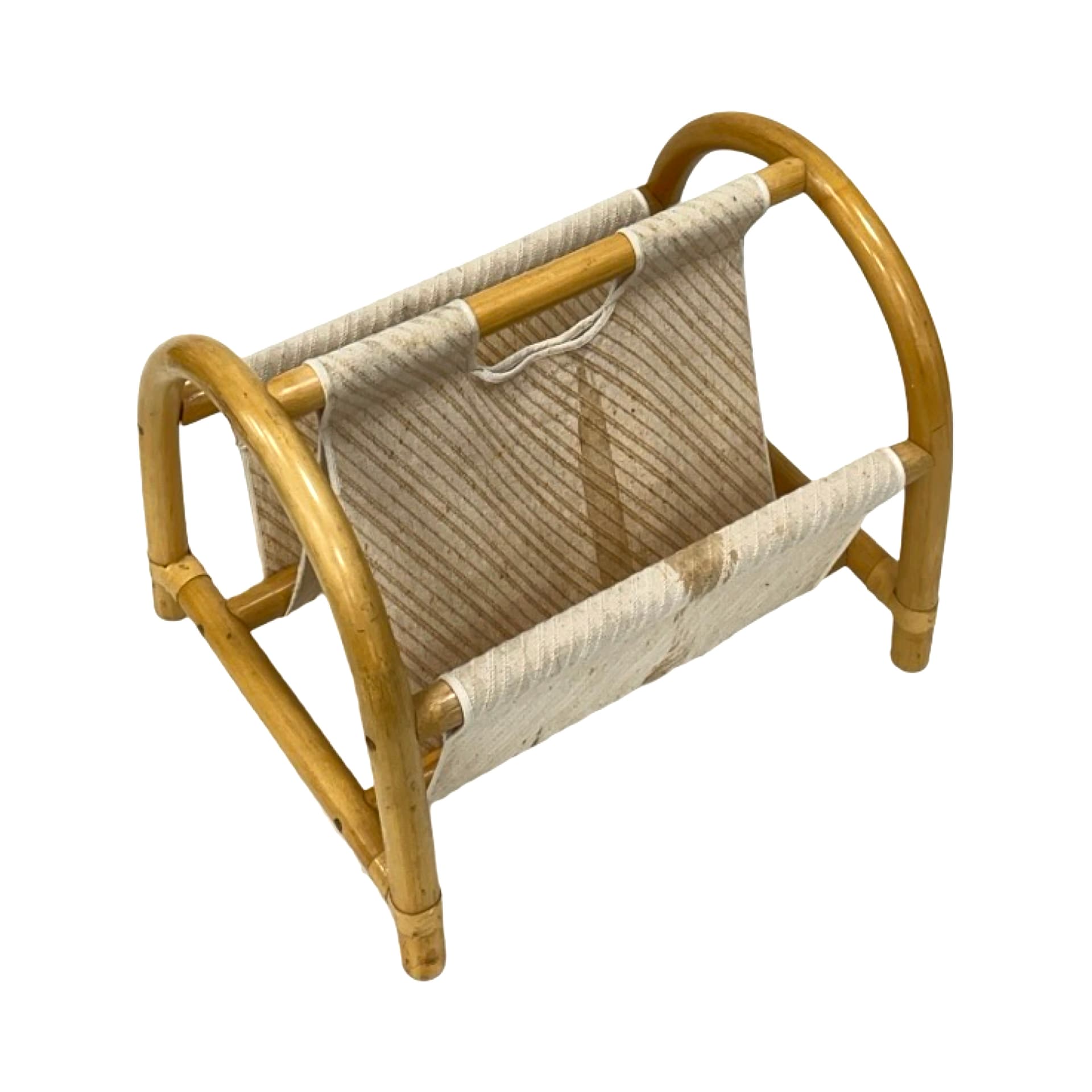 Gazetnik boho, brązowy jasny, bambus, Dania, lata 70. - 186778