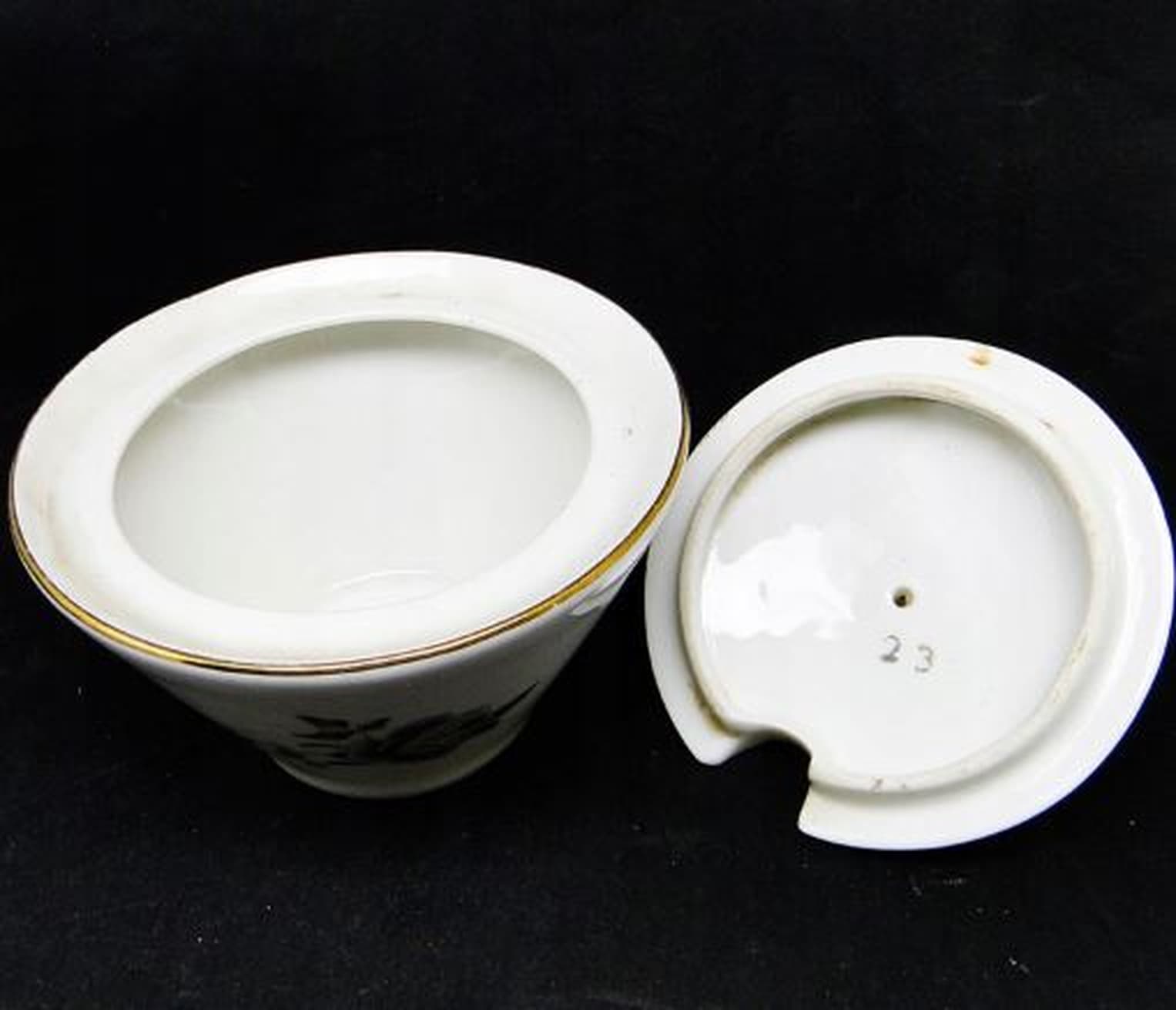 Art Nouveau sugar bowl, ivory ceramics, Ćmielów, Poland, 1960s. - 187027