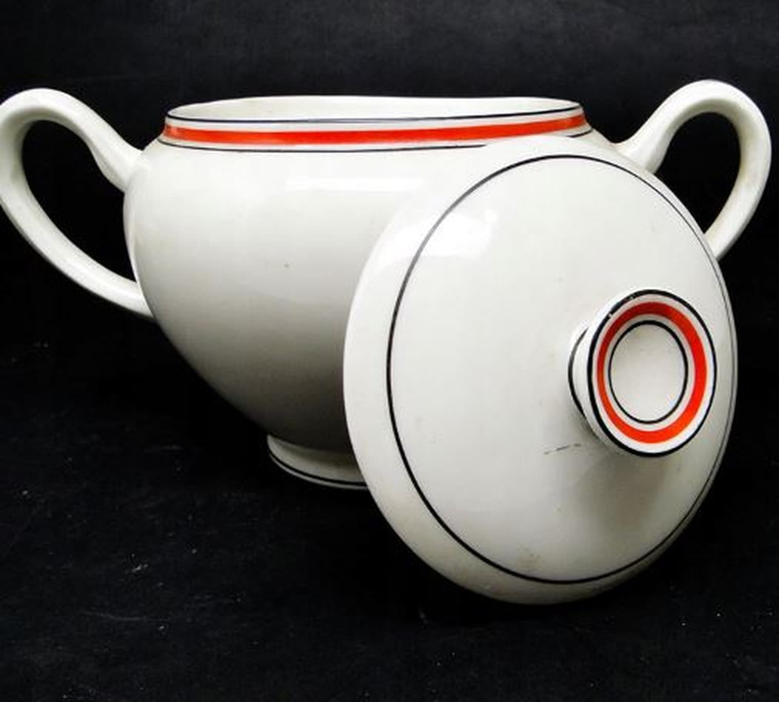 Cukiernica Art déco, ceramika kremowa, Polska, lata 30. - 187043