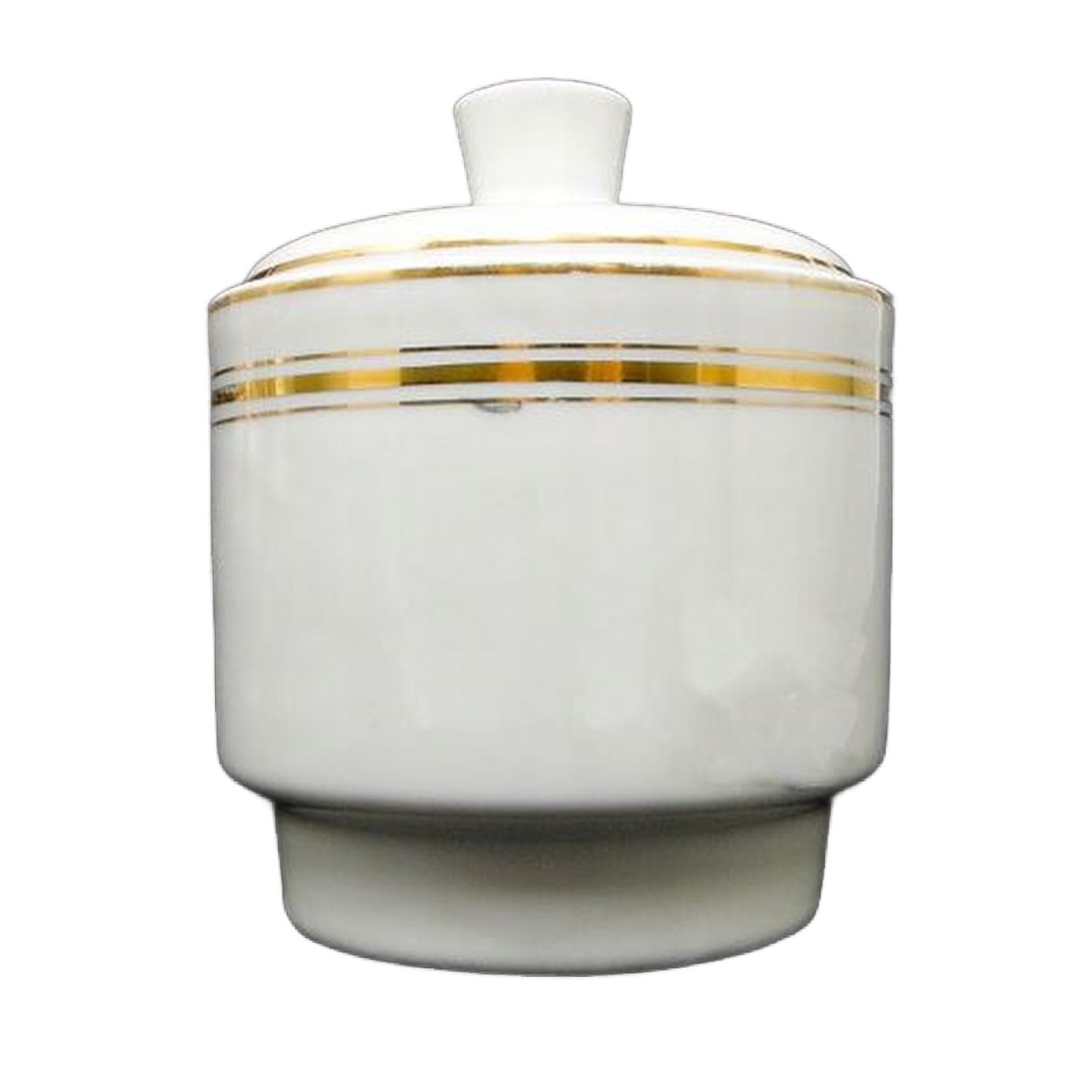 Mid-century modern sugar bowl, ivory ceramics, Ćmielów, Poland, 1960s.