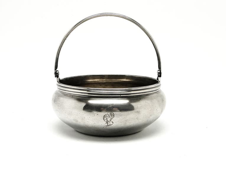 Cukiernica koszyczkowa, mosiądz srebrzony, Niemcy, lata 20. - 187356