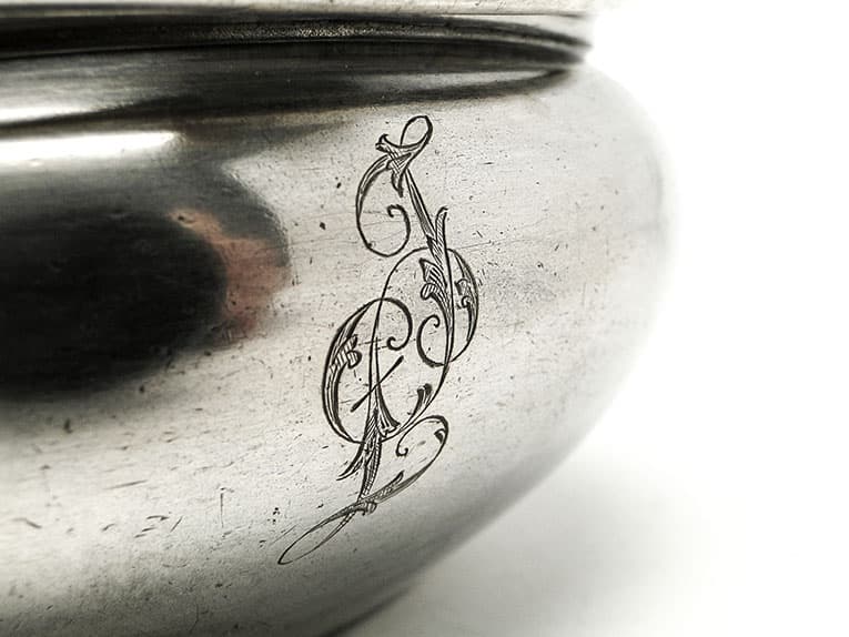 Cukiernica koszyczkowa, mosiądz srebrzony, Niemcy, lata 20. - 187358