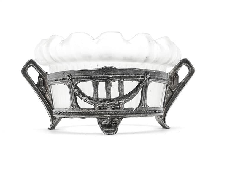 Cukiernica Art Nouveau, cyna srebrzona, WMF, Niemcy, lata 20. - 187399