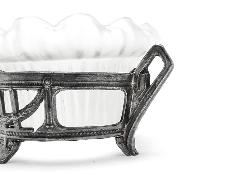 Cukiernica Art Nouveau, cyna srebrzona, WMF, Niemcy, lata 20. - 187403