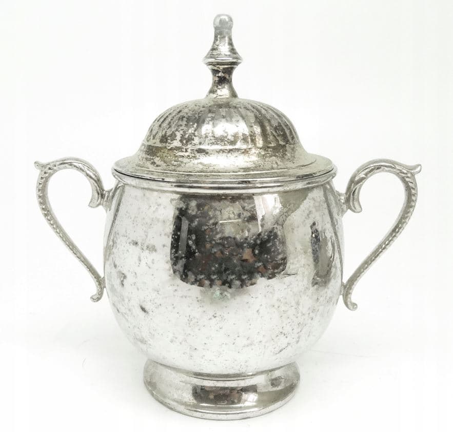 Cukiernica, secesja art deco, mosiądz srebrzony, Szwecja, lata 20. - 187473