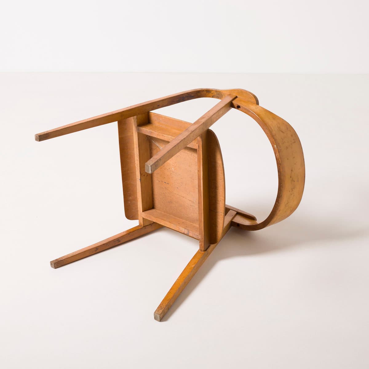 Lounge chair, bent plywood, light brown, by M. Sigmund, Poland, 1960s. - 187485