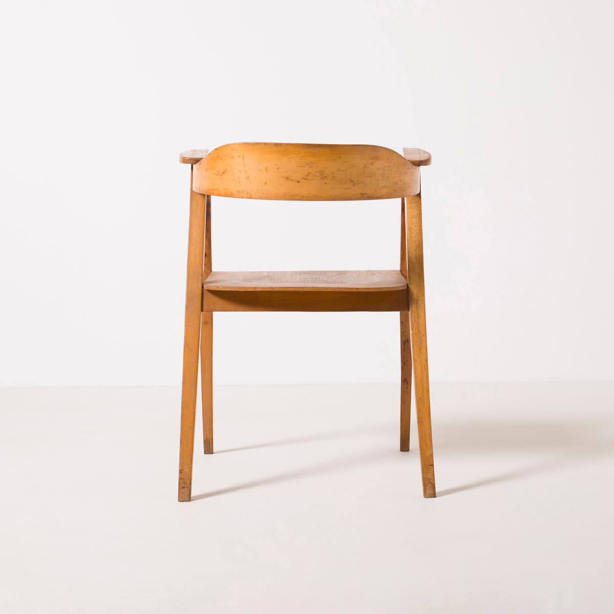 Lounge chair, bent plywood, light brown, by M. Sigmund, Poland, 1960s. - 187482